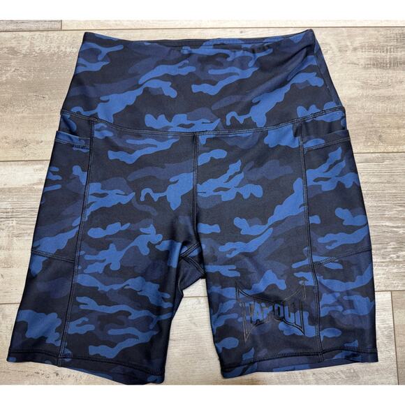 Tapout Shorts MEDIUM M Compression Combat Sports Tights WWE Fighting Blue Camo - Picture 1 of 3